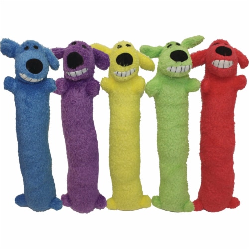 Multipet Loofa Dog 18 In. Plush Squeaky Dog Toy 47718 Perspective: front
