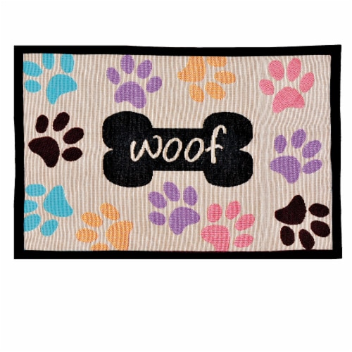 Multipet Woof Pet Bowl Mat Perspective: front