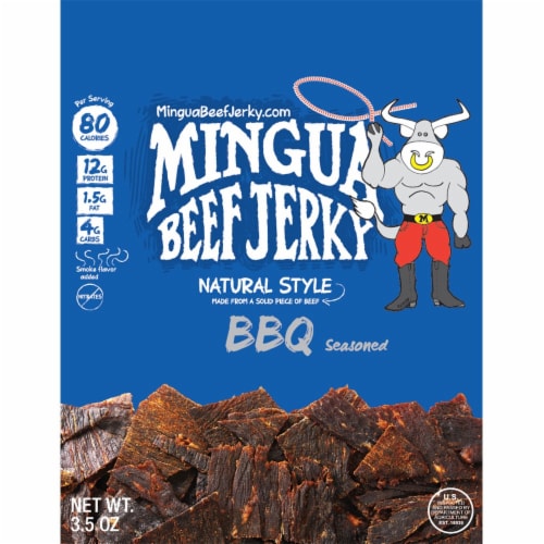 Mingua BBQ Flavor Beef Jerky Perspective: front