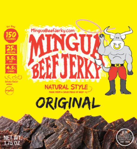 Mingua Mild Beef Jerky Perspective: front