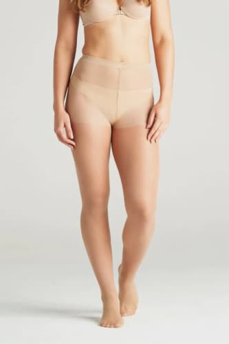 On The Go Day Size B Sheer Pantyhose - Nude Perspective: front