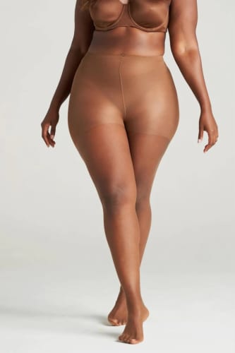 On The Go Ultra Sheer Control Top Pantyhose - Coffee Perspective: front