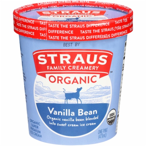 Straus Family Organic Vanilla Bean Ice Cream Perspective: front