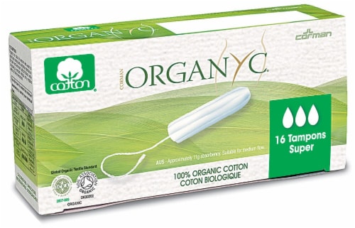 Organyc Super Cotton without Applicator Tampons Perspective: front