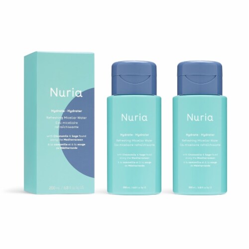 Nuria - Hydrate Refreshing Micellar Water, No-Rinse Makeup Remover Water with Sage Leaf Oil, Perspective: front