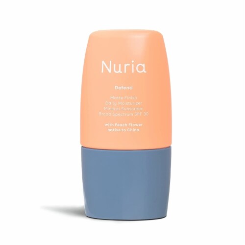 Nuria Defend Matte Finish Moisturizer with SPF 30, Mineral Sunscreen Moisturizer with Peach Perspective: front