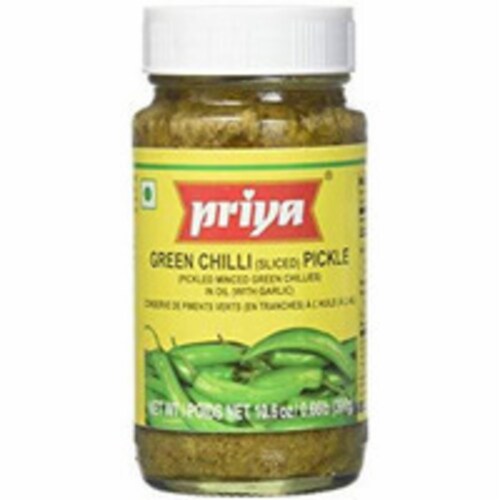 Priya Green Chili With Garlic Pickle - 300 Gm Perspective: front