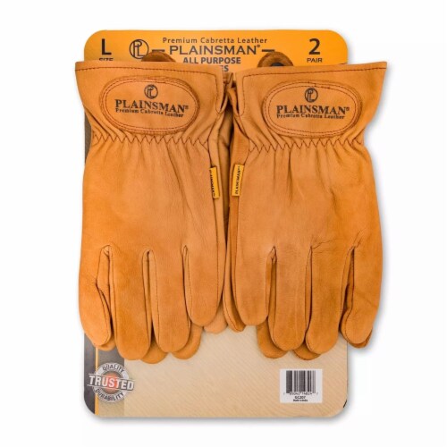Plainsman Premium Cabretta Brown Leather Gloves 2 Pairs Large 1 unit Pick n Save