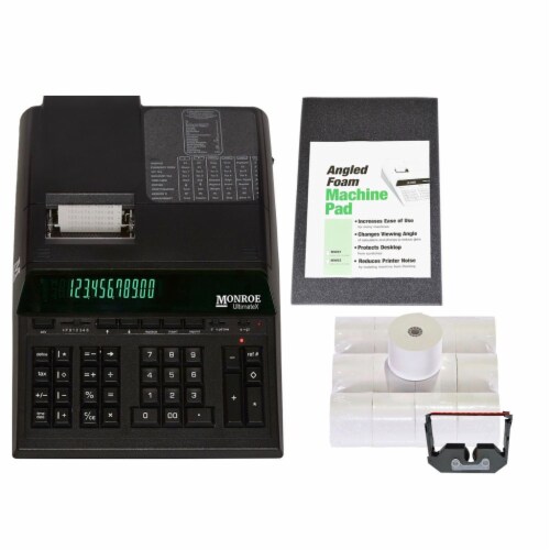 Monroe UltimateX Elite Printing Calculator/Adding Machine With Supply Bundle Perspective: front