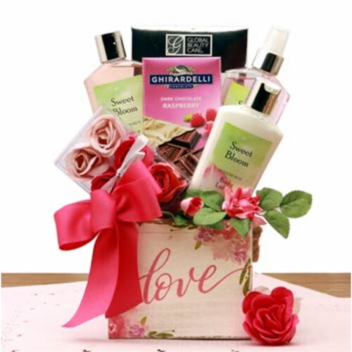 Love in Bloom Spa Gift Set - spa baskets for women gift Perspective: front