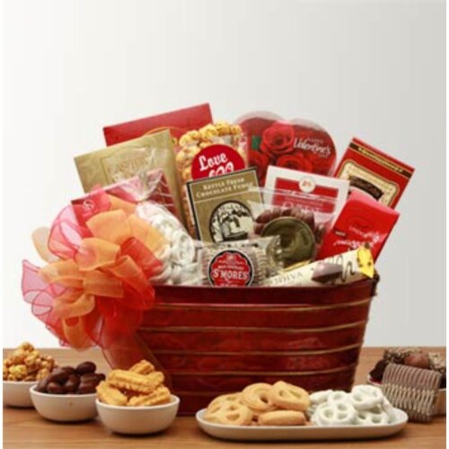 My Sweet & Spicey Valentine Gift Basket - valentines day candy - valentines day gifts Perspective: front