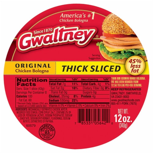 Gwaltney® Thick Sliced Chicken Bologna Perspective: front