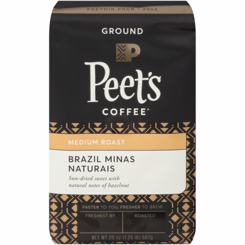 Peet's Coffee Brazil Minas Naturais Medium Roast Ground Coffee Perspective: front