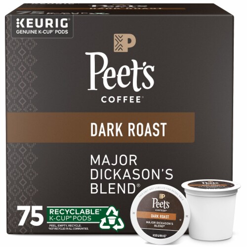 Peet's Coffee Dark Roast K-Cup Pods for Keurig Brewers (1 Box of 75) Perspective: front