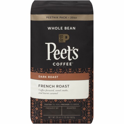 Peet's Coffee French Roast Dark Roast Whole Bean Coffee Perspective: front