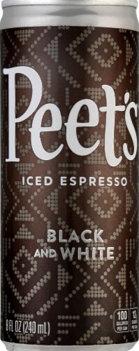 Peet's Coffee Black and White Iced Espresso Coffee Drink Perspective: front