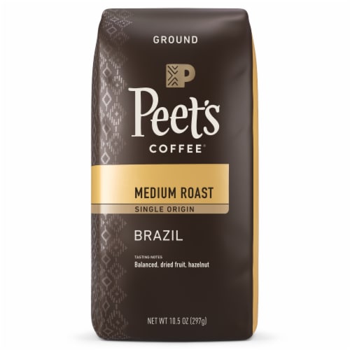 Peet's Coffee Single Origin Brazil Medium Roast Ground Coffee Perspective: front