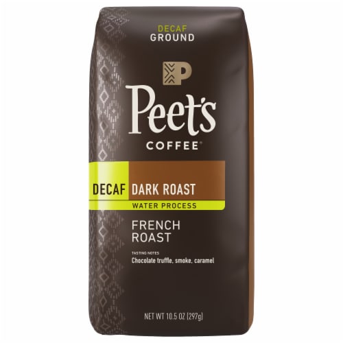 Peet's Coffee Decaf French Roast Dark Roast Ground Coffee Perspective: front
