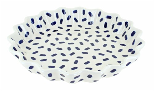 Blue Rose Polish Pottery Molly Quiche Dish Perspective: front