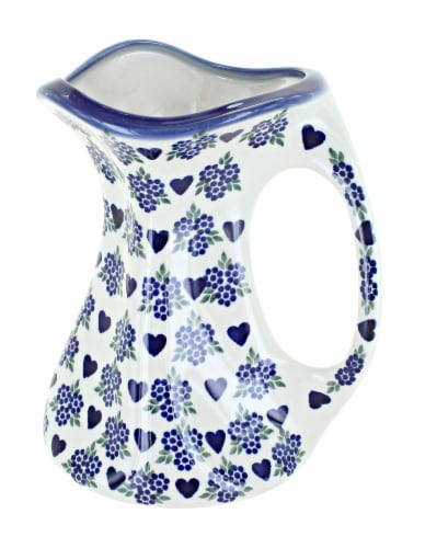Blue Rose Polish Pottery Sweet Heart Flower Vase Perspective: front