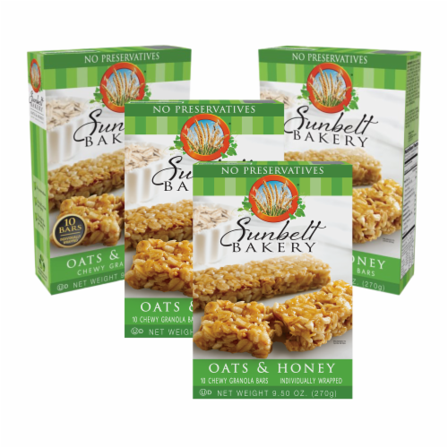 Sunbelt Bakery Oats & Honey Chewy Granola Bars, (4-Boxes) Perspective: front