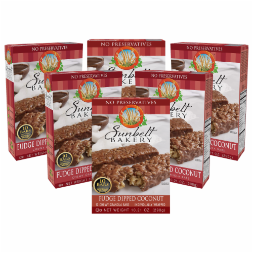 Sunbelt Bakery Fudge Dipped Coconut Chewy Granola Bars (6-Boxes) Perspective: front