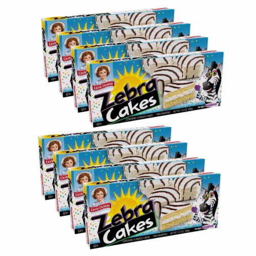 Little Debbie Zebra Cakes, Contains 10 Snack Cakes (Twin Wrapped) - 8 Pack Perspective: front