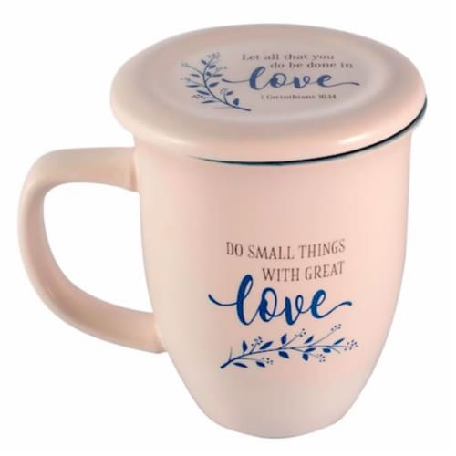 CA Gift 170459 Mug - Do Small Things with Coaster & Lid, White Perspective: front