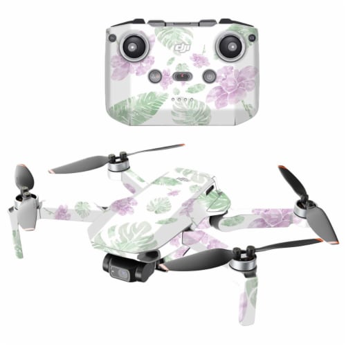 MightySkins DJMAVMIN2021-Water Color Flowers Compatible with DJI Mini 2 Portable Drone - Wate Perspective: front