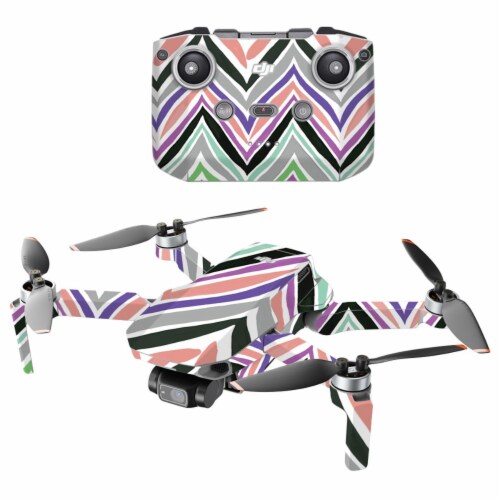 MightySkins DJMAVMIN2021-Colorful Chevron Compatible with DJI Mini 2 Portable Drone - Colorfu Perspective: front