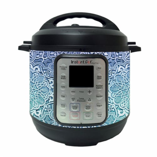 MightySkins INPTDO6QT-Carved Blue Skin Compatible with Instant Pot Duo 6 qt. - Carved Blue Perspective: front