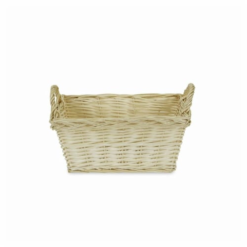 Cheungs UW-9181 Tapered Rectangular Natural Willow Basket with Side Handles Perspective: front