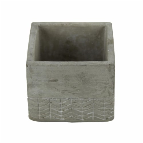 Cheungs 5092S Square Cement Planter with Arrow Design Perspective: front