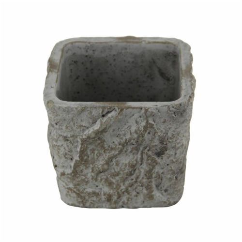 Cheungs  3.25 lbs Square Tapered Cement Planter Perspective: front