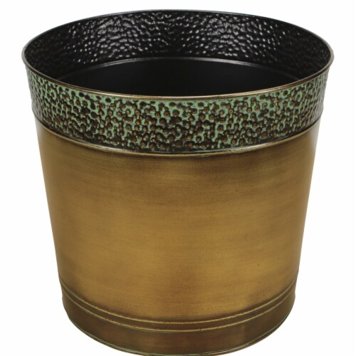 Cheungs 5064-12 12 in. Round Metal Planter Perspective: front