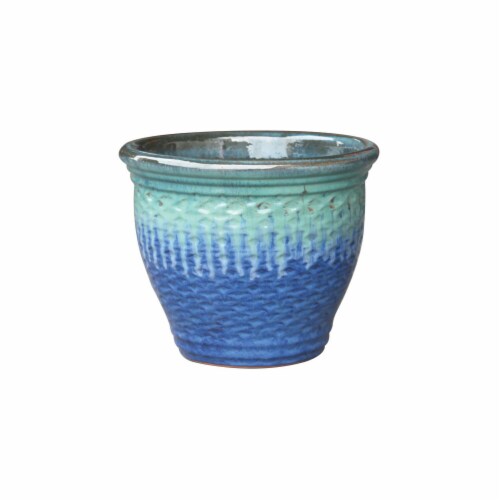 Cheungs  Rippled Ceramic Planter&#44; Gray Perspective: front