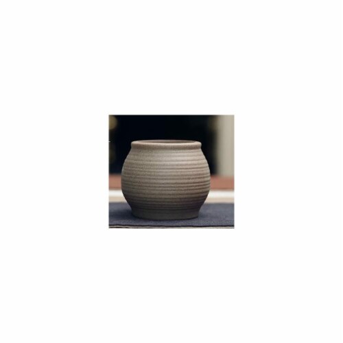 Cheungs 5662GR Curved Ceramic Planter, Gray Perspective: front