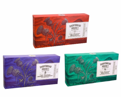 Shortbread Fingers 3-Box Variety Pack by The Shortbread House of Edinburgh. Free Shipping Perspective: front