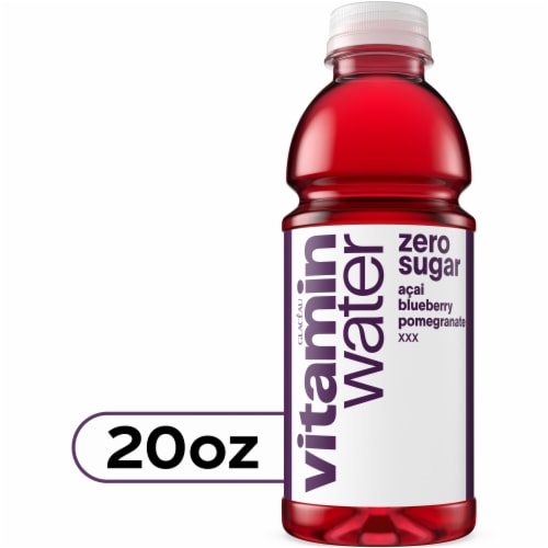 vitaminwater® XXX Acai-Blueberry-Pomegranate Zero Sugar Flavored Bottled Water Beverage Perspective: front