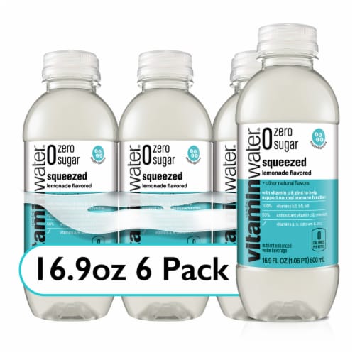 Vitaminwater® Zero Sugar Squeezed Lemonade Flavored Bottled Water Perspective: front