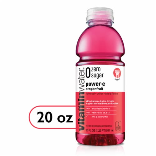 vitaminwater® Power-C Dragonfruit Zero Sugar Flavored Bottled Water Beverage Perspective: front