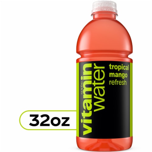 vitaminwater® Refresh Tropical Mango Flavored Bottled Water Beverage Perspective: front
