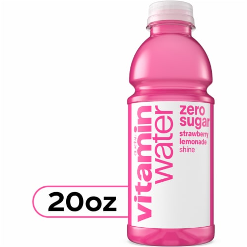 vitaminwater® Shine Strawberry Lemonade Zero Sugar Flavored Bottled Water Beverage Perspective: front
