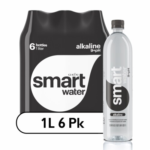 Smartwater Distilled Water, Vapor - 6 pack, 33.8 fl oz bottles