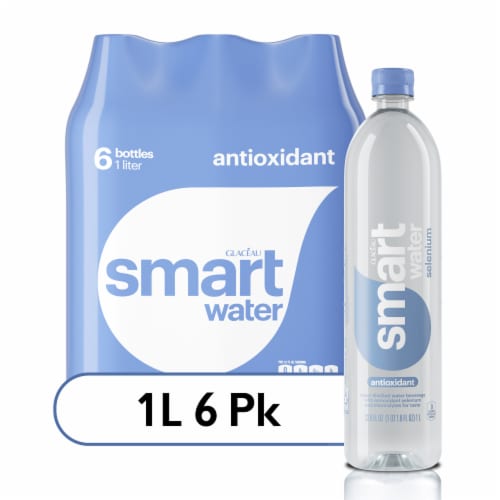 Smartwater Vapor Distilled Premium Water Bottles, 1 Liter, 12 Pack