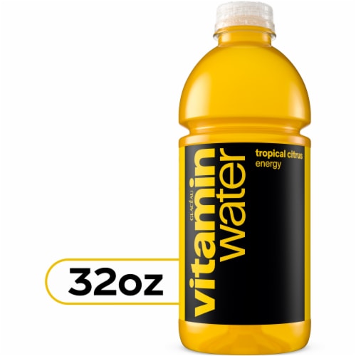 vitaminwater® Energy Tropical Citrus Flavored Bottled Water Beverage Perspective: front