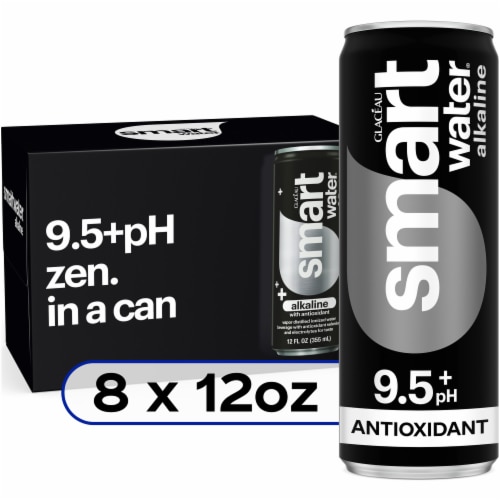 Smartwater® Alkaline With Antioxidant Water Cans Perspective: front