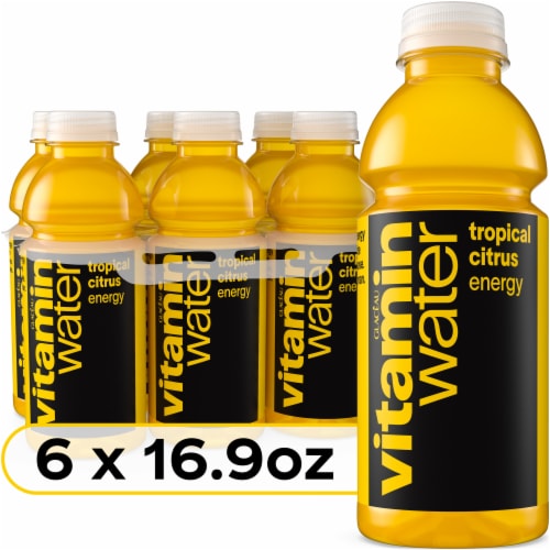 vitaminwater® Energy Tropical Citrus Flavored Bottled Water Beverages Perspective: front
