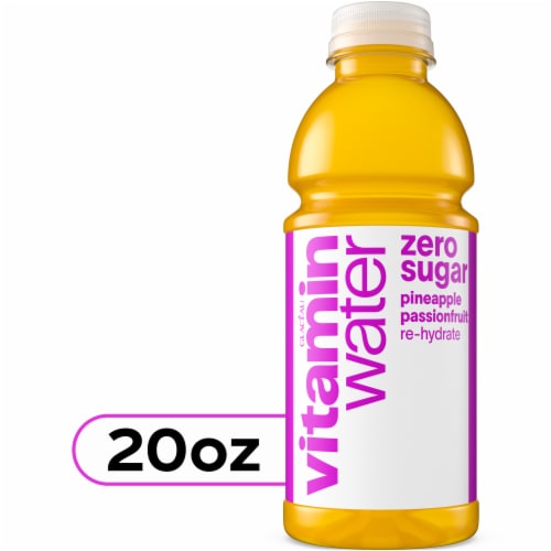 vitaminwater® Re-Hydrate Pineapple Passionfruit Zero Sugar Flavored Bottled Water Beverage Perspective: front