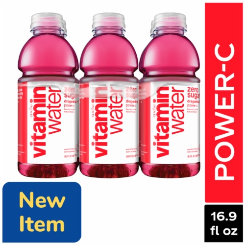 vitaminwater® Power-C Dragonfruit Zero Sugar Flavored Bottled Water Beverages Perspective: front